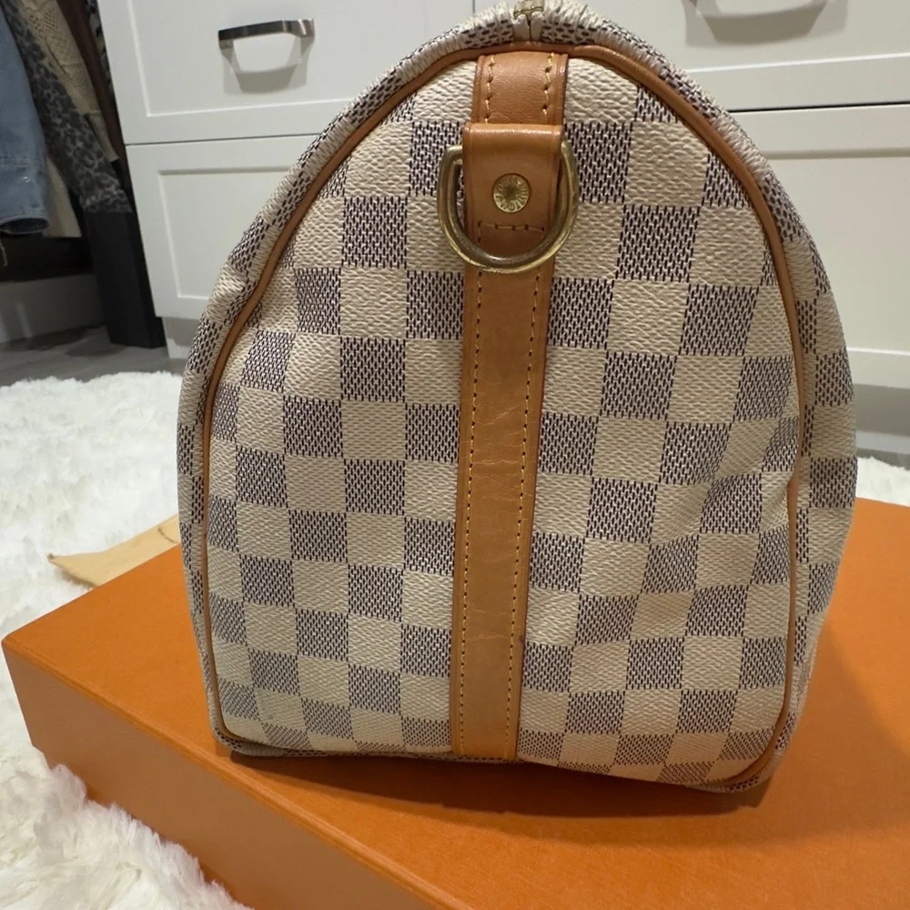 Louis Vuitton Damier Azur Satchel - Cream and Tan 35 - Picture 12 of 16